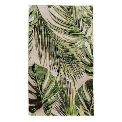 Studio Maleki | Home Palms Handmade Silk Rug Beige/green