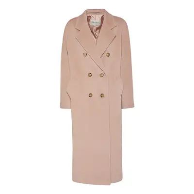 Max Mara | Women Madame Double Breasted Wool Long Coat Pink Blush