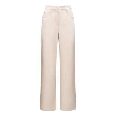 Brunello Cucinelli | Women High Rise Satin Straight Pants Ivory