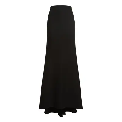 Valentino | Women Silk Cady Long Column Tail Skirt Black