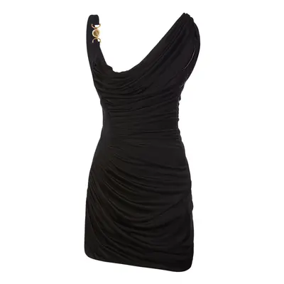Versace | Women Draped Jersey Mini Dress Black