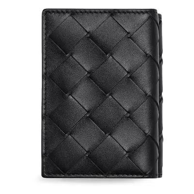 Bottega Veneta | Men Intrecciato Leather Tiny Tri-fold Wallet Black