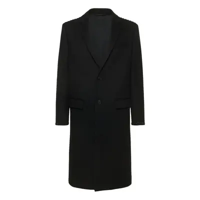 Valentino | Men Untitled Wool & Cashmere Coat Black