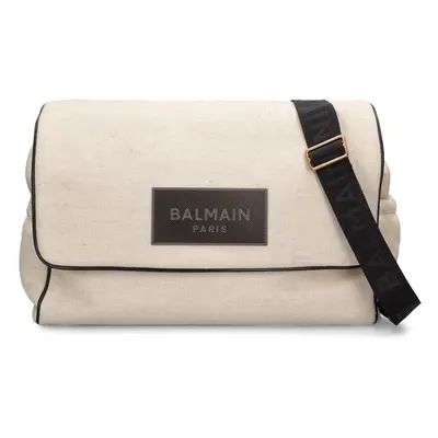 Balmain | Kids-girls Cotton Canvas Changing Bag & Mat Beige