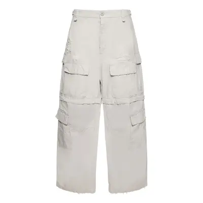 Balenciaga | Men Distressed Ripstop Cotton Pants Light Grey