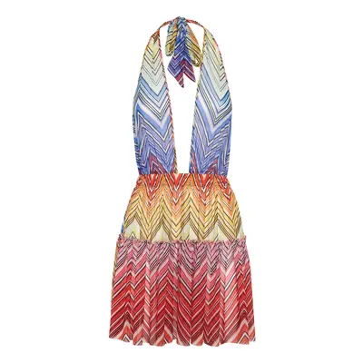 Missoni | Women Chevron Print Tulle Mini Halter Dress Multicolor