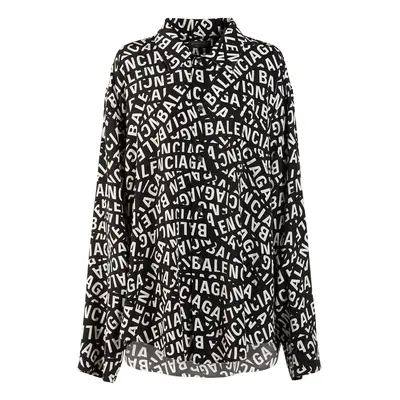 Balenciaga | Women Cupro & Viscose Minimal Shirt Black/white