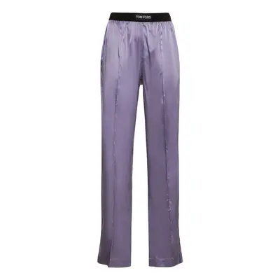 Tom Ford | Women Logo Silk Satin Pajama Pants Lilac