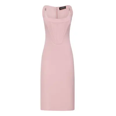 Versace | Women Sleeveless Satin Bustier Mini Dress Pink