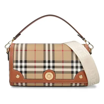 Burberry | Women Small Note Canvas Check Shoulder Bag Briar Brown