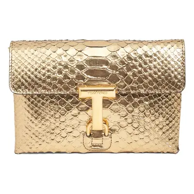 Tom Ford | Women Mini Monarch Snake Embossed Leather Bag Dark Gold