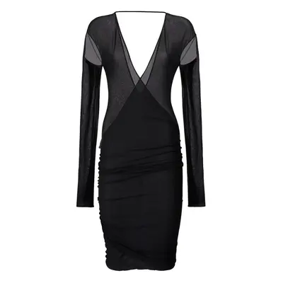 Saint Laurent | Women Viscose Midi Cutout Dress Black