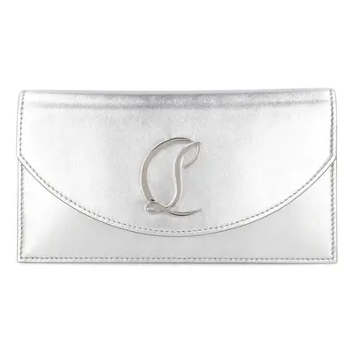 Christian Louboutin | Women Loubi54 Laminated Leather Clutch Silver