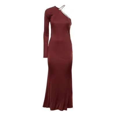 Roberto Cavalli | Women Viscose Jersey One Shoulder Midi Dress Rust