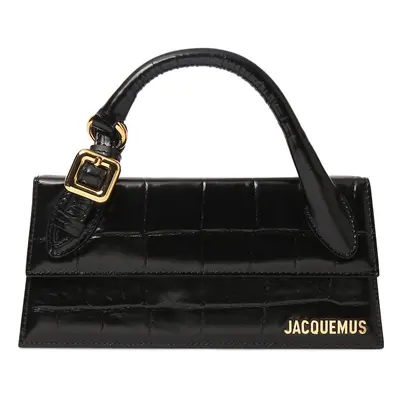 Jacquemus | Women Le Chiquito Long Embossed Top Handle Bag Black