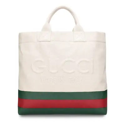 Gucci | Men Cabas Small Bicolor Cotton Tote Bag Natural/multi