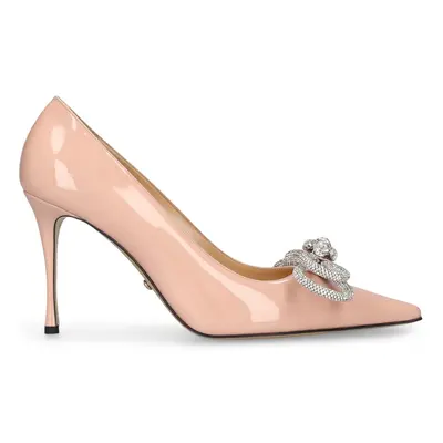 Mach & Mach | Women 95mm Double Bow Patent Leather Heels Nude