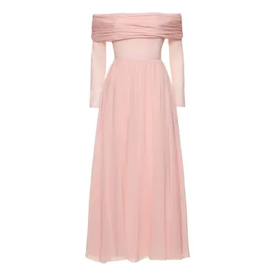 Giambattista Valli | Women Silk Georgette Off-the-shoulder Dress Light Pink