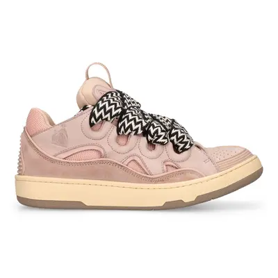 Lanvin | Women 30mm Curb Leather & Mesh Sneakers Pink