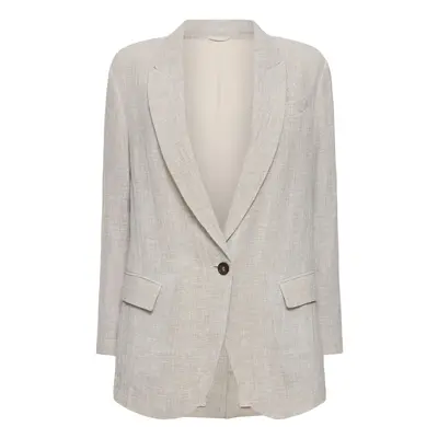 Brunello Cucinelli | Women Crepe Linen Gauze Jacket Grey