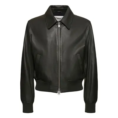 Ami Paris | Men Leather Zip Jacket Olive Green
