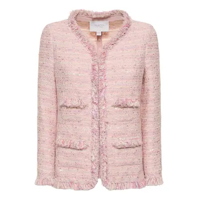 Giambattista Valli | Women Lurex Bouclé Single Breasted Jacket White/pink