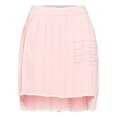 Thom Browne | Women Pleated Cotton Knit Mini Skirt Pink