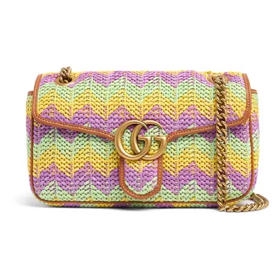 Gucci | Women Small Gg Marmont Crochet Shoulder Bag Multicolor