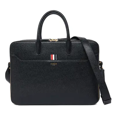 Thom Browne | Men Grained Leather Briefcase Black