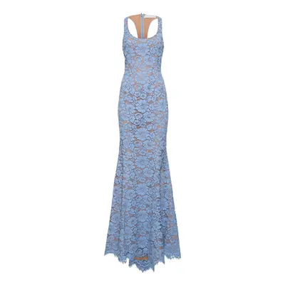 Michael Kors Collection | Women Floral Lace Cotton Fishtail Dress Light Blue