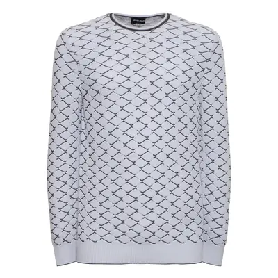 Giorgio Armani | Men Cotton & Cashmere Jacquard Sweater Fantasia Ghiacc