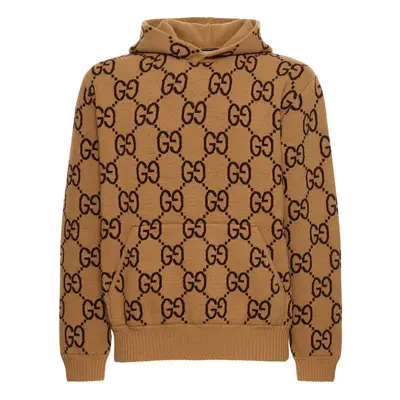 Gg Wool Blend Knit Hoodie