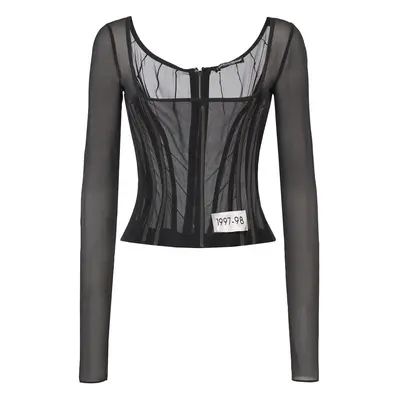 Sheer Silk Tulle Corset Top