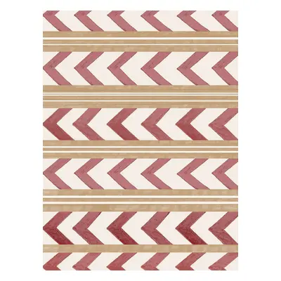 Herringbone Warm Printed Wallpaper