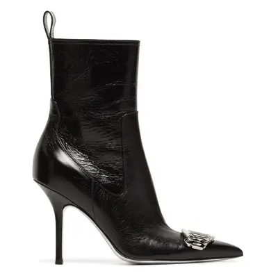 100mm Gothic Leather Ankle Boots