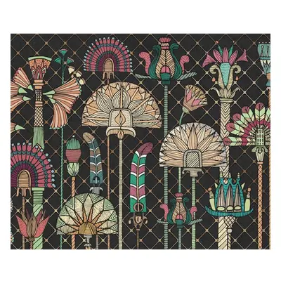 Flabelli Black Vinyl Wallpaper
