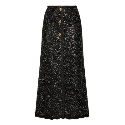 Sequined Tweed Midi Skirt