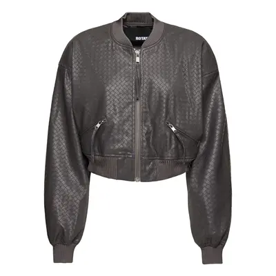 Braid Print Tech Cropped Bomber Jacket