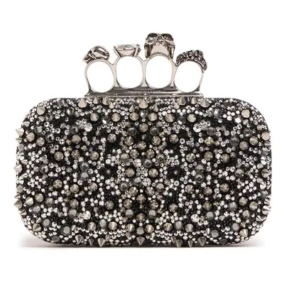 Skull Four Ring Embellished Clutch