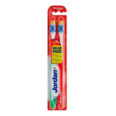 Jordan Total Clean Medium Toothbrushes - Assorted Colors