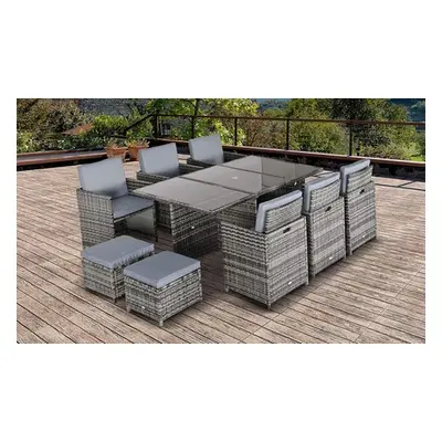 Outsunny Rattan Effect Garden Furniture Patio Dining Set
