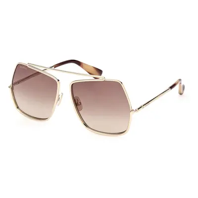 Max Mara MM0102 ELSAPETITE 32F Women's Sunglasses Gold Size