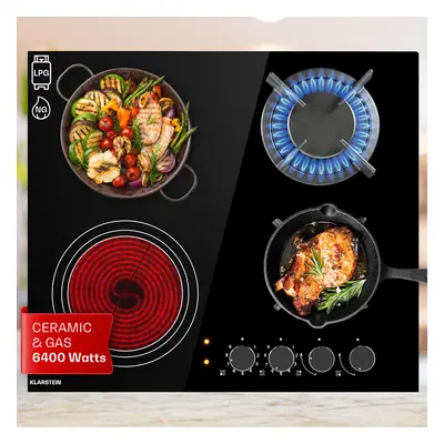 Klarstein MultiChef combo gas hob gas/glass ceramic zones