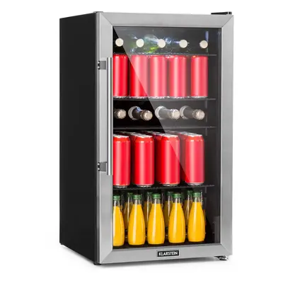 Klarstein Beersafe 3XL refrigerator litres shelves panorama glass door stainless steel