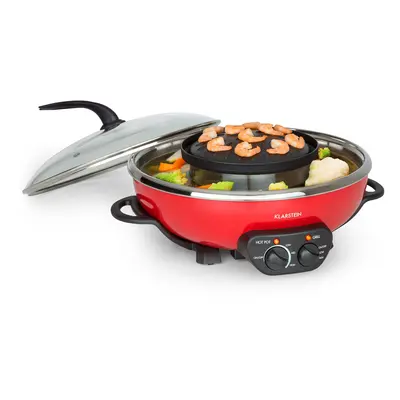 Klarstein Szechuan Hot Pot and Grill Plate 5l Vol. W, W Red