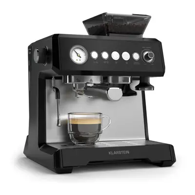 Klarstein GrandPresso espresso machine | precision grinder | steam nozzle | pressure gauge | bar