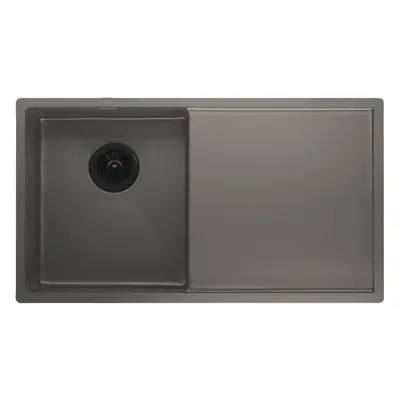 Klarstein TitanSteel kitchen sink with draining board | x cm | rustproof | scratch-resistant | h