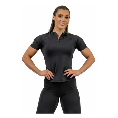 Nebbia Compression Zipper Shirt INTENSE Ultimate Black/Gold Fitness T-Shirt