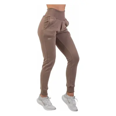 Nebbia High-Waist Loose Fit Sweatpants "Feeling Good" Brown Fitness Trousers