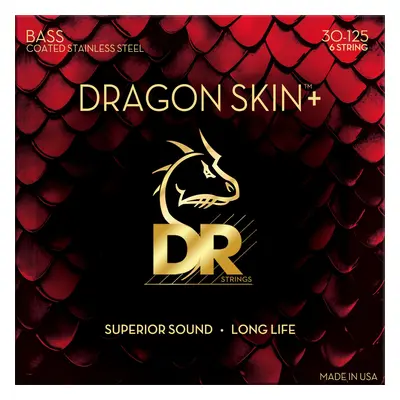 DR Strings Dragon Skin+ Coated Steel 6-String Medium Bassguitar strings